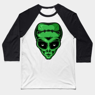 alien Frankenstein head Baseball T-Shirt